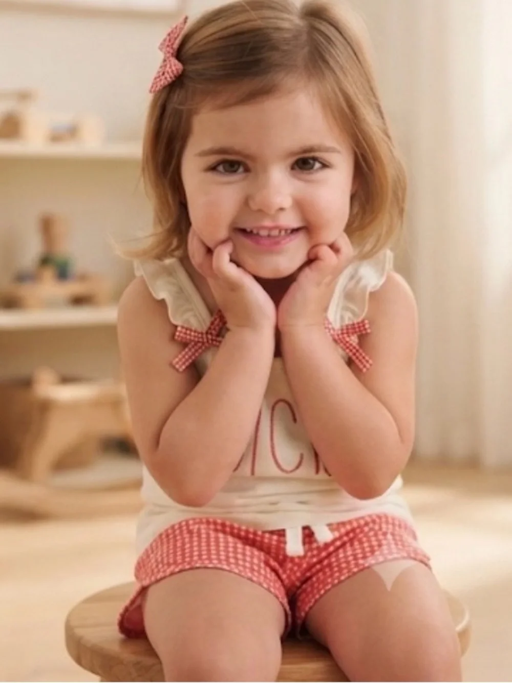 Juicy Couture Kids Set 4 Red Gingham Shorts & Tank Top Outfit